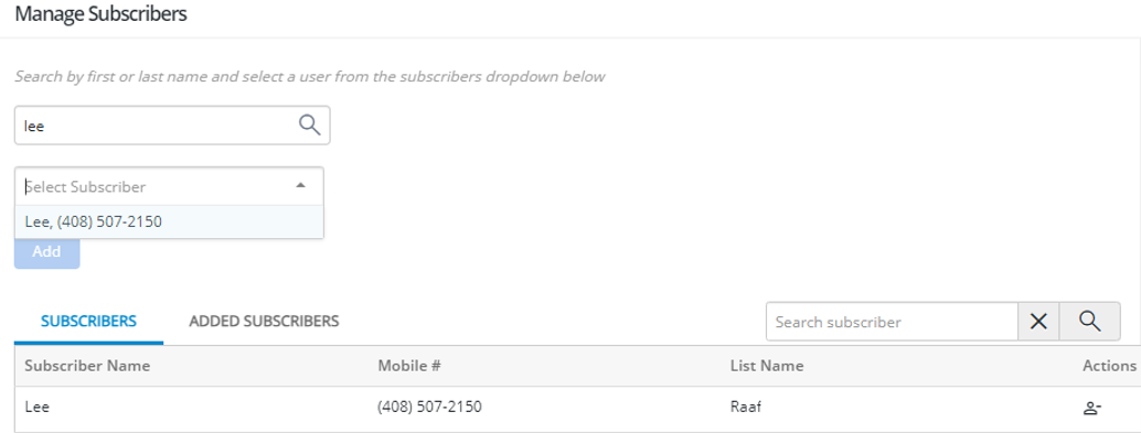 manage subscribers search fields